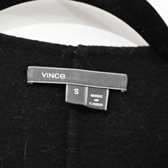 Vince Size Small Worsted Wool Drape Front Jacket with Leather Sleeves - Picture 5 of 8